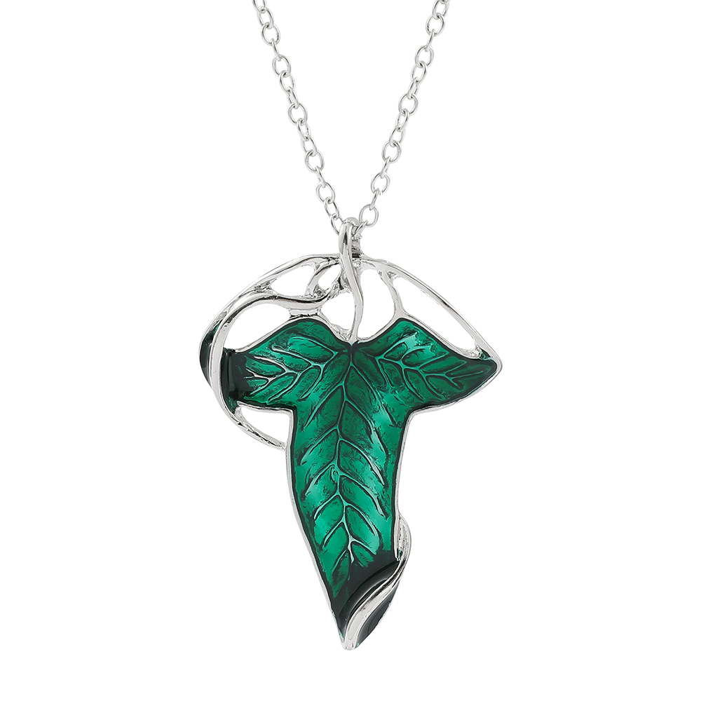 Vintage Collectible Item - Collier pendentif feuille verte vintage, bijou
