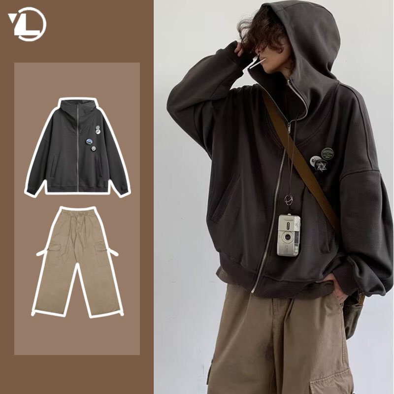 Ensemble décontracté d'automne - Vintage Zip Hoodie avis et prix